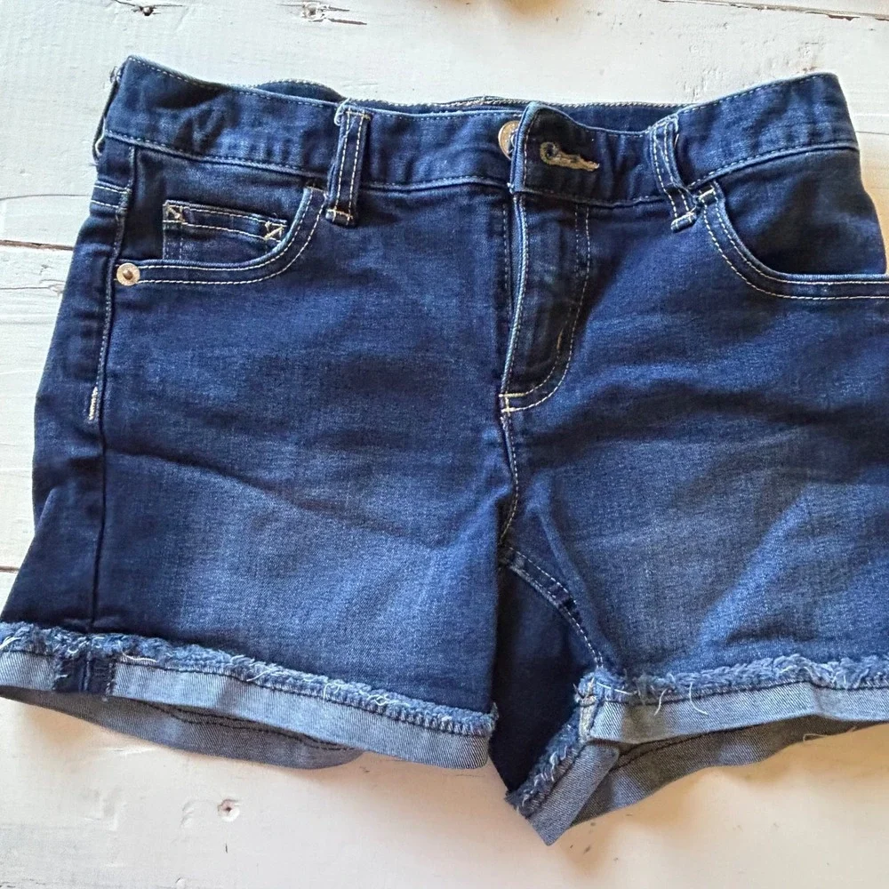 Justice Girls Denim Shorts Bundle Size 12/12Slim Embroidered /Distressed 4Pack